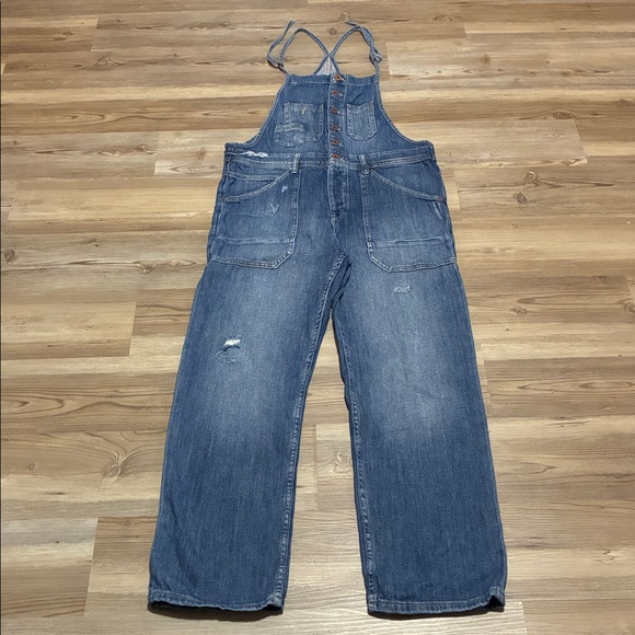 Pilcro Anthropologie Painter Denim Overalls Distressed Boho Size 30 - Picture 3 of 14